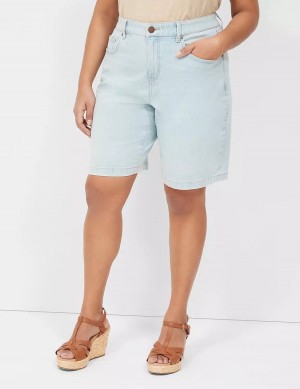 Lane Bryant Boyfriend Fit Bermuda Jean Women Shorts Light Blue | RFR2860WJ