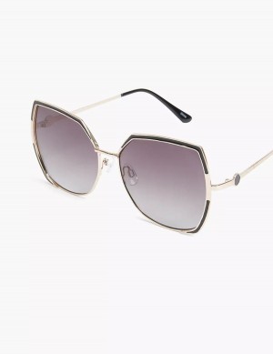 Lane Bryant Butterfly Aviator Women Sunglasses Black | FZM9976PM