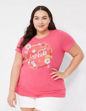 Lane Bryant Coca-Cola Graphic Tee Women T Shirts Pink | FUI6857OF