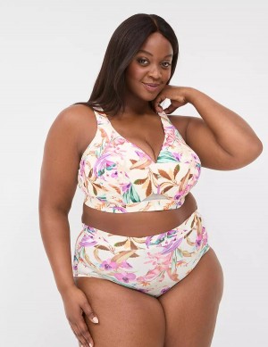 Lane Bryant Comfort Bliss Lightly Lined No-Wire Women Bralettes White Multicolor | SFY4939OZ