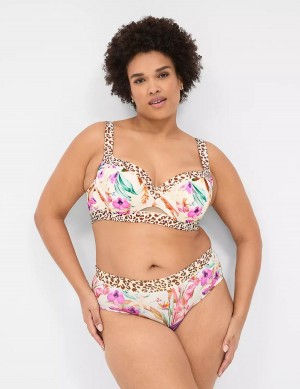 Lane Bryant Comfort Bliss Lightly Lined Women Balconette Bra White Multicolor | GSQ67100KW