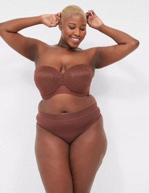 Lane Bryant Comfort Bliss Wide-Side Women Thong Panty Chocolate | PFI7875WV