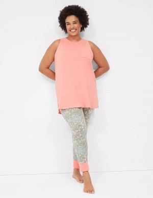 Lane Bryant Comfy Cotton Pocket Tunic & Legging PJ Set Women Pajamas Grey | DZR7838FP