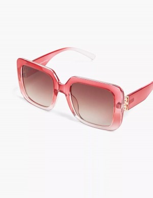 Lane Bryant Coral Oversized Square Women Sunglasses Coral | CNU9965JY