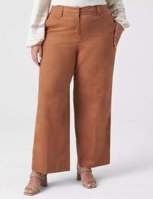 Lane Bryant Corduroy Trouser Women Pants Brown | NPE2423UM