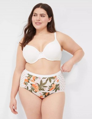 Lane Bryant Cotton Full Women Briefs Yellow White | JWQ7527YW