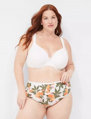 Lane Bryant Cotton High-Leg Women Briefs Yellow White | WGL9533AY