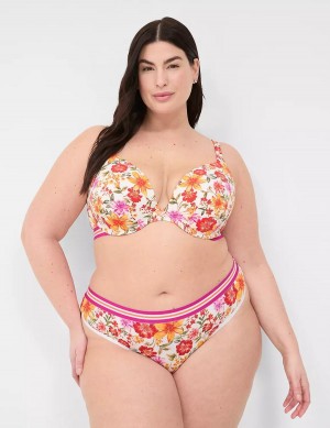 Lane Bryant Cotton With Wide Waistband Women Thong Panty Orange Multicolor | YDT4345DL