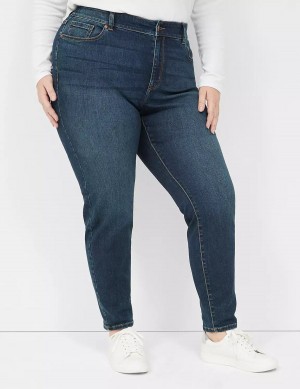 Lane Bryant Curvy Fit High-Rise Skinny Women Jeans Dark Blue | NEM6786EL