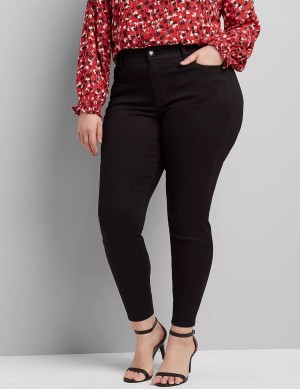 Lane Bryant Curvy Fit High-Rise Skinny Women Jeans Black | WUO6364AM