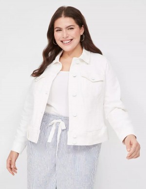 Lane Bryant Denim Women Jackets White | OCD3585PY