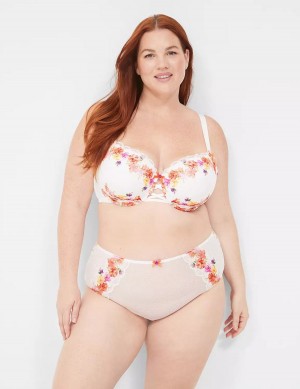 Lane Bryant Digital Print Lace Women Briefs White | LNC4379UZ