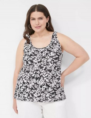 Lane Bryant Double Scoop Women Tank Top Black | HIZ119RE