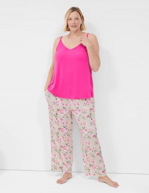 Lane Bryant DreamyCool Cami & Block Pant PJ Set Women Pajamas Rose Pink | OLX9016BX