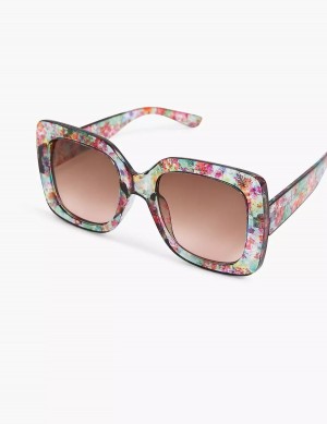 Lane Bryant Floral Square Women Sunglasses Multicolor | BPO1170DO