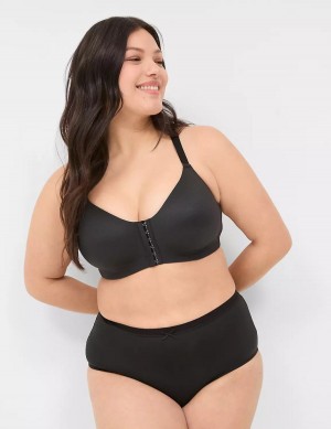 Lane Bryant Front-Close No-Wire Women Bralettes Black | RCL5360WX