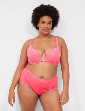 Lane Bryant Front-Close Smooth Boost Plunge Women Bralettes Pink | SPF4385IY