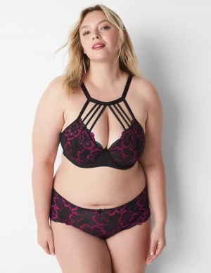 Lane Bryant High-Neck Lightly Lined Women Balconette Bra Black | SNQ2897VT