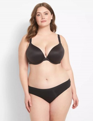 Lane Bryant Invisible Backsmoother Boost Plunge Women Bralettes Black | DTZ4533VC