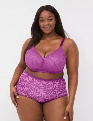 Lane Bryant Invisible Lace Backsmoother Full Coverage No-Wire Women Bralettes Purple | VSO6585ZM