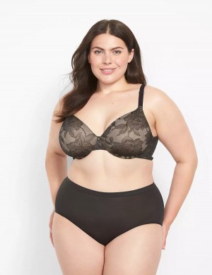 Lane Bryant Invisible Lace Backsmoother Lightly Lined Full Coverage Women Bralettes Black | VOG750SE