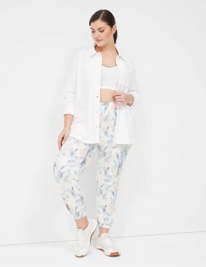 Lane Bryant LIVI Button-Front French Terry Shacket Women Shirts White | XMU396BX