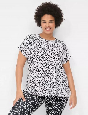 Lane Bryant LIVI Crew-Neck Recycled LIVI Soft Tee Women T Shirts White | RUV9955HM