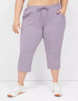 Lane Bryant LIVI Knit Capri Women Pants Purple Olive | MRO977CT