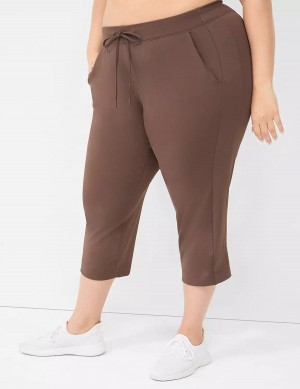 Lane Bryant LIVI Knit Capri Women Pants Dark Brown | XHY5568UH