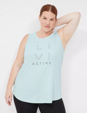 Lane Bryant LIVI Recycled LIVI Soft Logo Graphic Women Tank Top Light Green | ZZI2491WL