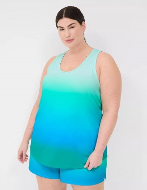 Lane Bryant LIVI Scoop-Neck Wicking Racerback Women Tank Top Green | GYM7762FU