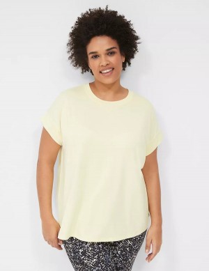 Lane Bryant LIVI Soft Crew-Neck Recycled Tee Women T Shirts Yellow | GMN8544EB