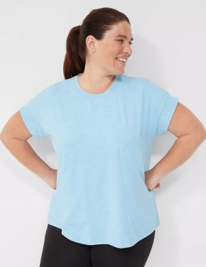 Lane Bryant LIVI Soft Crew-Neck Recycled Tee Women T Shirts Blue | OFJ7747HK