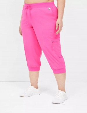 Lane Bryant LIVI Stretch Woven Capri Women Joggers Light Pink | PQF8829AL