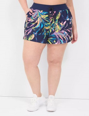 Lane Bryant LIVI Stretch Woven Women Shorts Navy Multicolor | DBU381SH