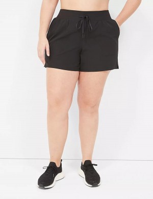 Lane Bryant LIVI Stretch Woven Women Shorts Black | ISC9980ZC