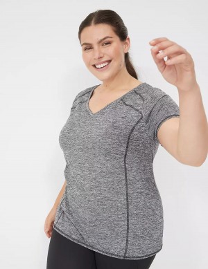 Lane Bryant LIVI Wicking Active Tee Women T Shirts Black | AIX1254WO