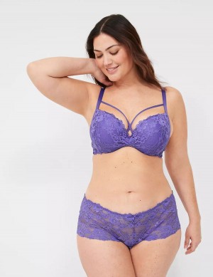 Lane Bryant Lace Max Boost Plunge Women Bralettes Purple | DTD3579YC