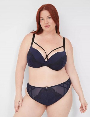 Lane Bryant Lace Max Boost Plunge Women Bralettes Blue | VDG763RP