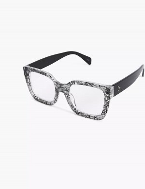 Lane Bryant Lace Print Square Reading Women Glasses White | FYJ3992GP