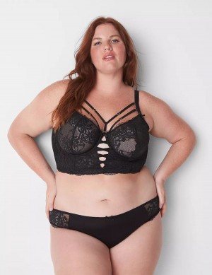 Lane Bryant Lace Tanga Women Briefs Black | VBF1762WD