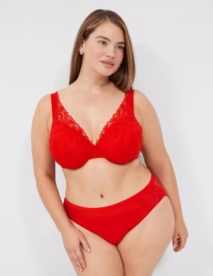 Lane Bryant Lightly Lined Full Coverage With Lace Women Bralettes Red | NUX5710TE