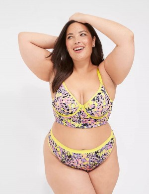 Lane Bryant Longline Demi Women Bralettes Yellow Multicolor | OAX4149RM