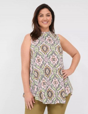 Lane Bryant Max Swing Sleeveless High-Neck Tunic Women T Shirts Multicolor | YKX8294IS