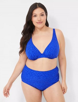 Lane Bryant Mid-Rise Swim Women Briefs Blue | GKD5175XW