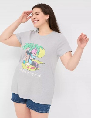 Lane Bryant Minnie Sunshine On My Mind Graphic Tee Women T Shirts Grey | ZUA8780LB