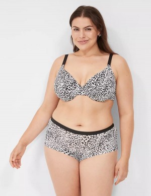 Lane Bryant No-Show Boyshort Women Briefs White Black | KVP451JT