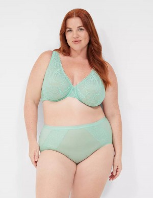 Lane Bryant No-Show Full with Lace Women Briefs Light Green | MMI6438GT