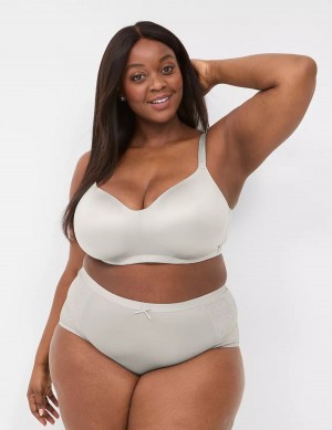 Lane Bryant No-Show Full with Lace Women Briefs White | FZQ8640KZ