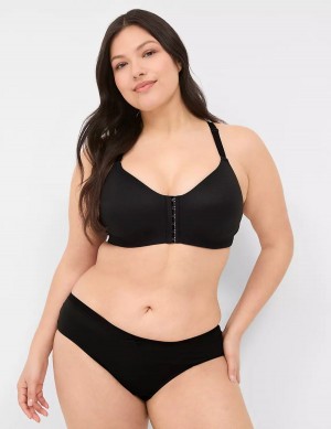 Lane Bryant No-Show Lace-Back Women Hipster Panty Black | TNV4250OX